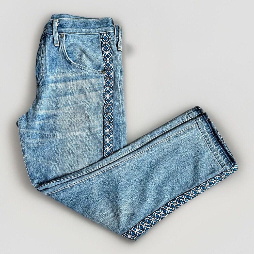 Citizens of Humanity Women's Crop Slim Emerson Jeans Size 24 Boho Side Stripe